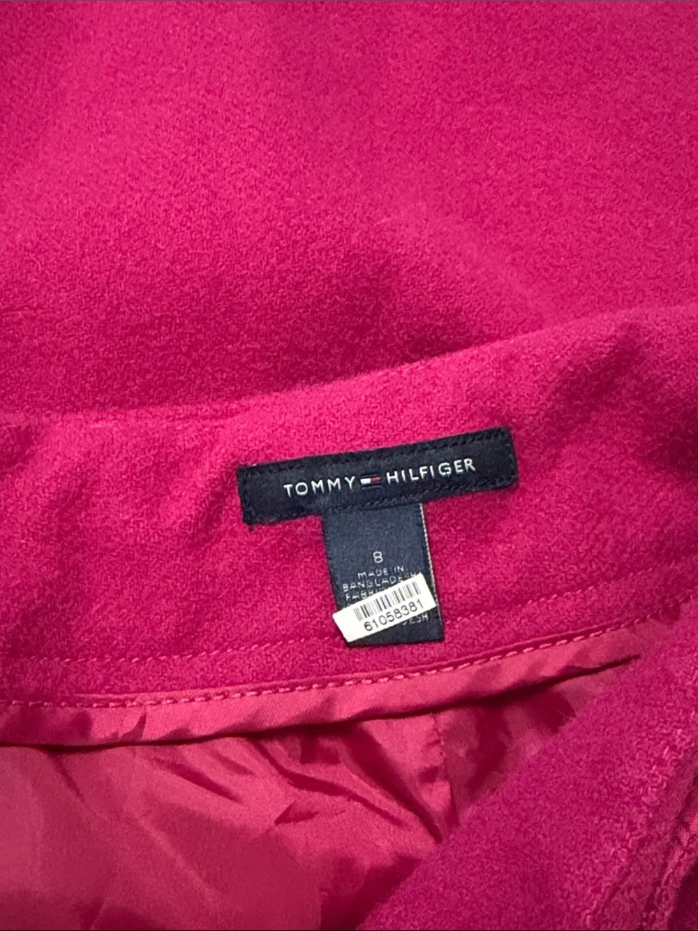 Tommy Hilfiger Raspberry Knit Mini Skirt with Gold Buttons